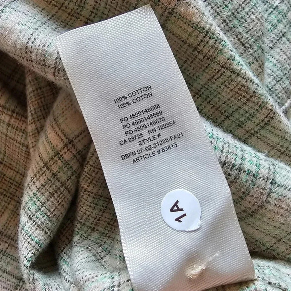 Wilfred Free Size S 2 oversized plaid flannel button-up long sleeve 100… - Picture 10 of 10